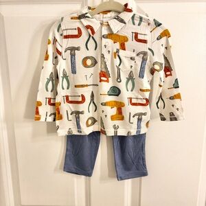 Angel Dear Bamboo Polo Shirt & Pant Set in Tools NWT 3-6M
